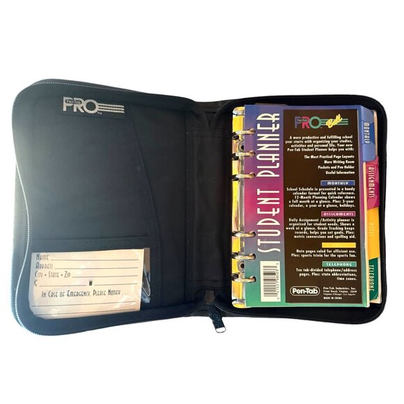 Vintage Pro Ball Student Planner 6-Ring Binder Pen-Tab Organizer - Picture 4 of 6